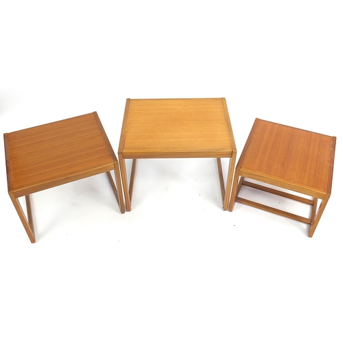 876 - Nest of three G Plan teak occasional tables, the largest 46cm H x 57cm W x 45cm D