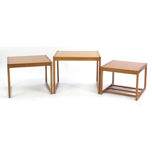 876 - Nest of three G Plan teak occasional tables, the largest 46cm H x 57cm W x 45cm D