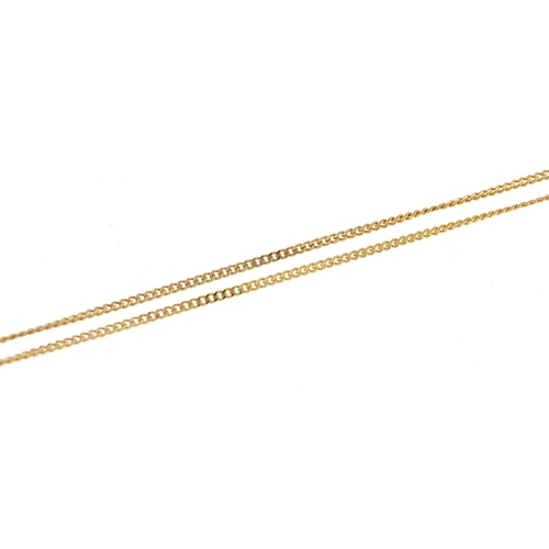 2101 - 9ct gold curb link necklace, 40cm in length, 0.9g