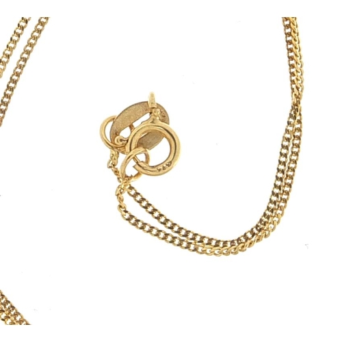 2101 - 9ct gold curb link necklace, 40cm in length, 0.9g