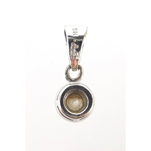 1950 - 9ct white gold diamond pendant, 1.7cm high, 1.4g