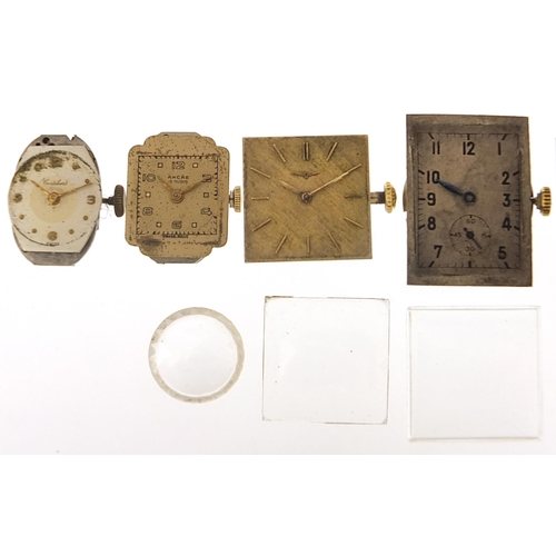 2149 - Seven ladies and gentlemen's wristwatch movements including Longines and Omega