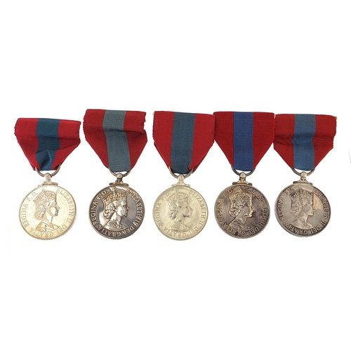 2302 - Five British military Elizabeth II Imperial Service medals with cases awarded to Leonard Hill Messen... 