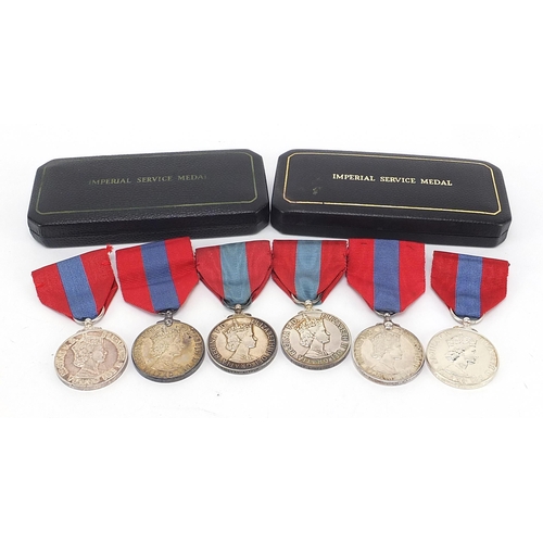 2311 - Six British military Elizabeth II Imperial Service medals, two with cases, awarded to William Arthur... 