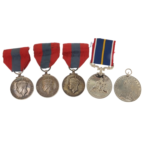 2305 - Military and commemorative medals including three George VI Imperial Service medals awarded to Norma... 