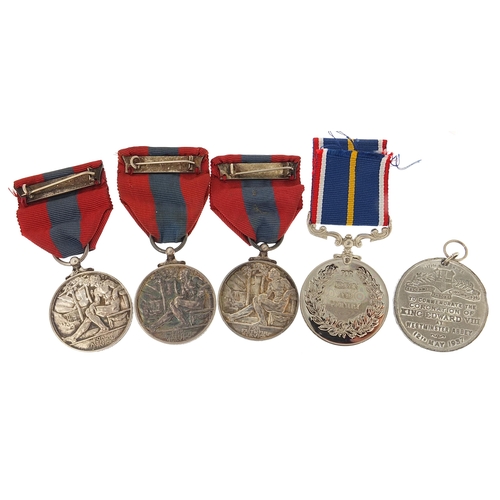 2305 - Military and commemorative medals including three George VI Imperial Service medals awarded to Norma... 