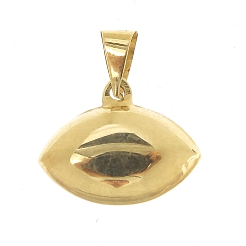 1979 - 14ct gold all seeing eye pendant, 1.5cm wide, 1.0g