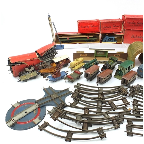 1333 - Hornby O gauge model railway locomotives and accessories, some with boxes including Southern 329 loc... 