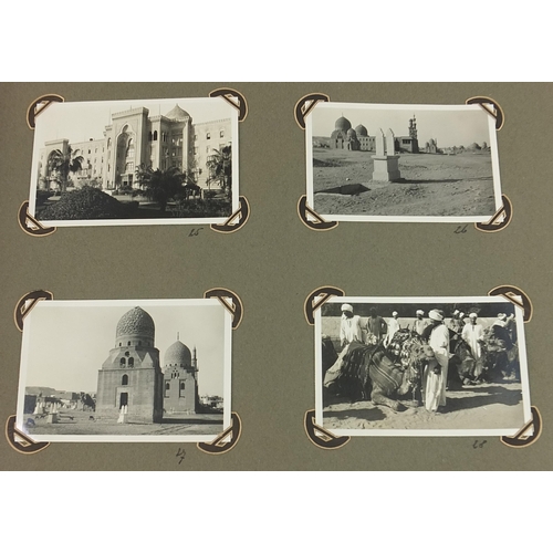 1503 - Good collection of 1930s black and white photographs relating to Egypt arranged in an album, includi... 