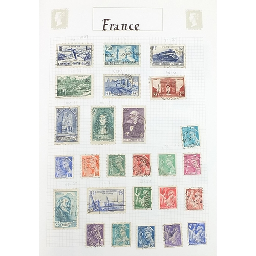 1527 - Collection of French stamps arranged in a Stanley Gibbons album