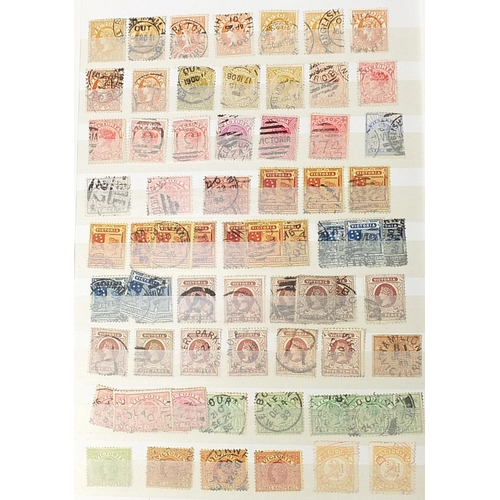 1537 - Collection of world stamps including The Five States and Australia arranged in an album