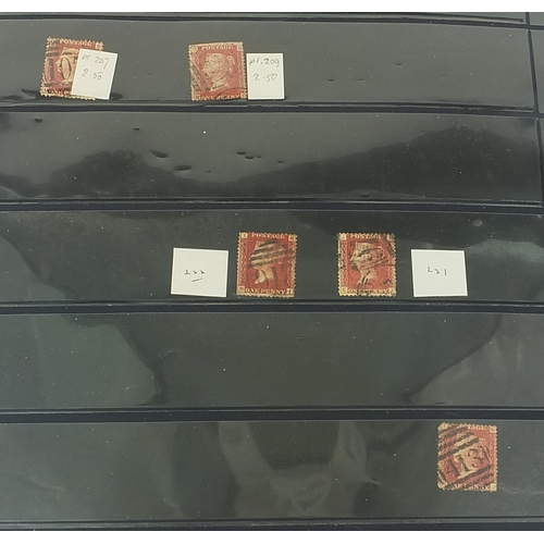 1533A - Collection of Victorian stamps including Penny Reds and Halfpenny Reds arranged on sheets including ... 