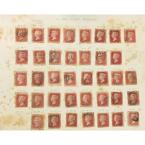 1533A - Collection of Victorian stamps including Penny Reds and Halfpenny Reds arranged on sheets including ... 