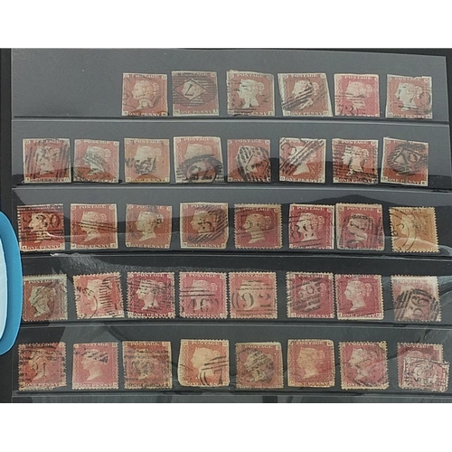 1533A - Collection of Victorian stamps including Penny Reds and Halfpenny Reds arranged on sheets including ... 