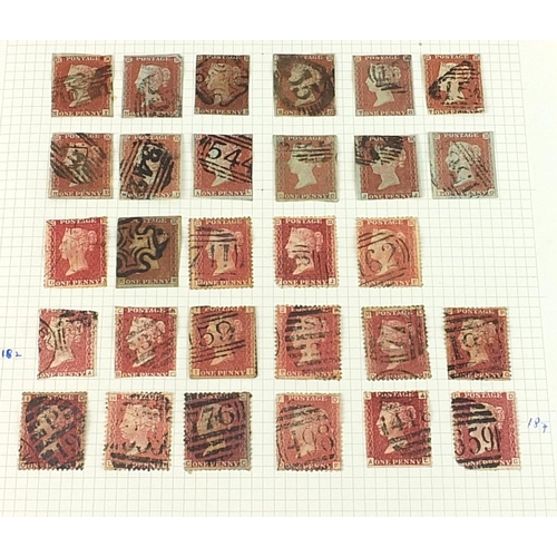 1533A - Collection of Victorian stamps including Penny Reds and Halfpenny Reds arranged on sheets including ... 