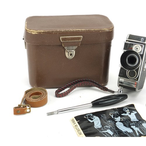 360 - Bolex Paillard B8L camera with handle, case and instuctions, the case 20cm wide