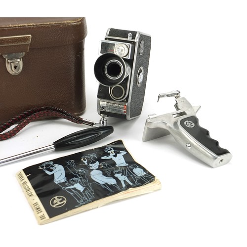 360 - Bolex Paillard B8L camera with handle, case and instuctions, the case 20cm wide