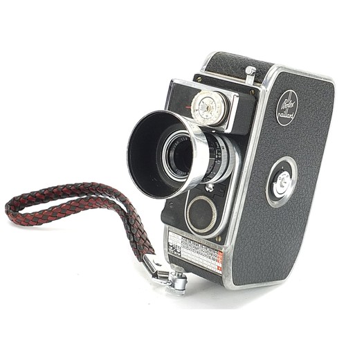 360 - Bolex Paillard B8L camera with handle, case and instuctions, the case 20cm wide