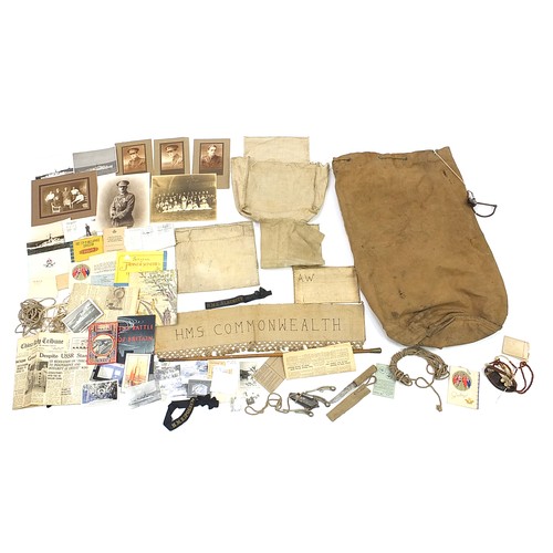 2347 - World War II naval ephemera and militaria relating to Anthony Williams Woodhouse including Certifica... 