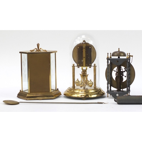 1150 - Three clocks comprising Bentima anniversary, Kundo mantle and 18th century style skeleton, the Benti... 