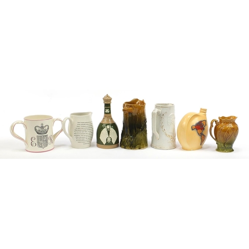 699 - Victorian and later commemorative china including a Copeland Spode decanter commemorating the Corona... 