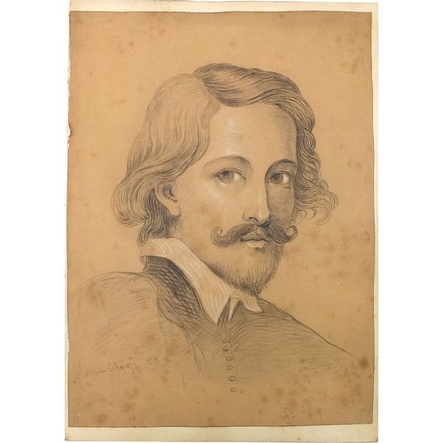 949 - 19th century and later inks, watercolours and pencil sketches including portrait of a 17th century g... 