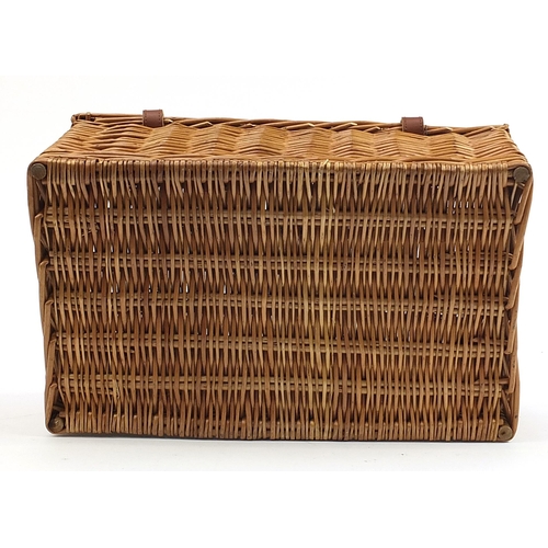 982 - Fortnum & Mason wicker picnic hamper, 20cm H x 42cm W x 27cm D