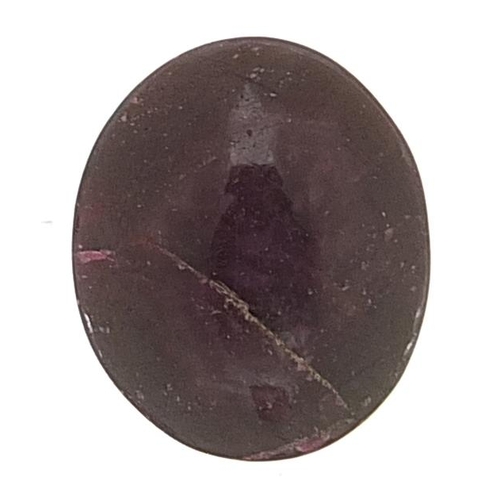 2118 - Oval cabochon star ruby gemstone with certificate, approximately 12.27 carat