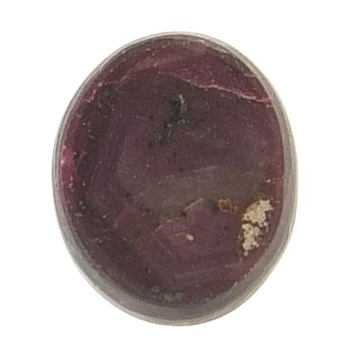 2118 - Oval cabochon star ruby gemstone with certificate, approximately 12.27 carat