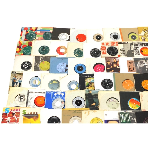 1439 - Collection of 45rpm records including Elvis Presley, Shakin' Stevens, Spandau Ballet, Status Quo, Ro... 