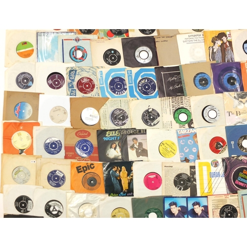 1447 - Collection of 45rpm records including The Beatles, The Beach Boys, Boom Town Rats, The Bee Gees, Dur... 