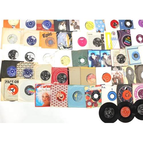 1447 - Collection of 45rpm records including The Beatles, The Beach Boys, Boom Town Rats, The Bee Gees, Dur... 