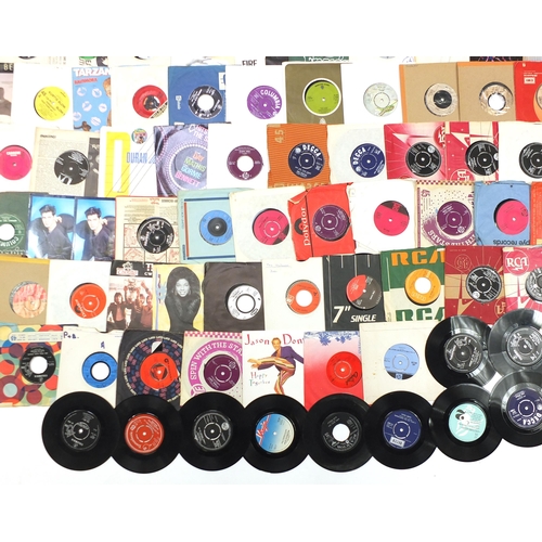 1447 - Collection of 45rpm records including The Beatles, The Beach Boys, Boom Town Rats, The Bee Gees, Dur... 