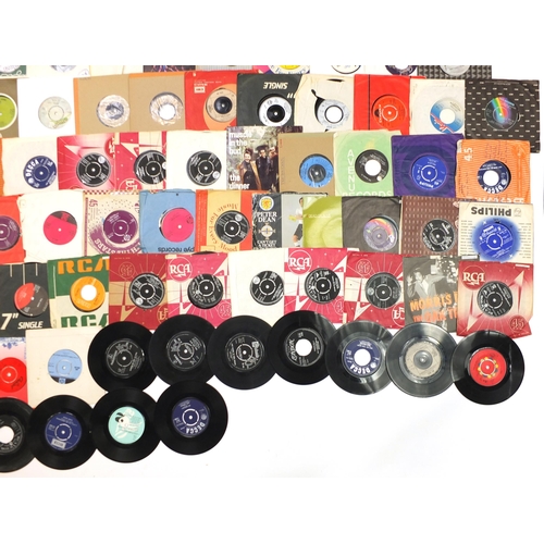 1447 - Collection of 45rpm records including The Beatles, The Beach Boys, Boom Town Rats, The Bee Gees, Dur... 