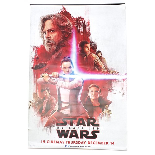 1300 - Three large Star Wars cinema film banners, comprising Rise of Skywalker, Rogue One and The Last Jedi... 