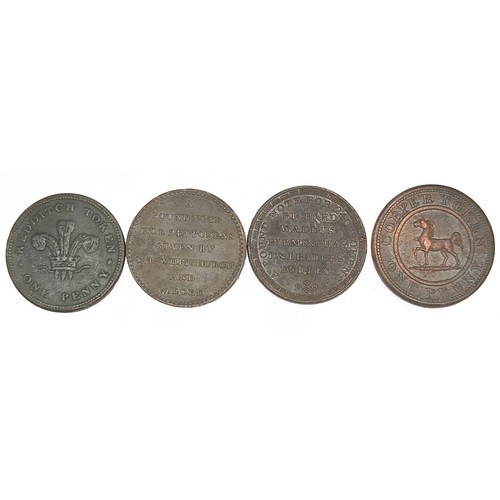 1636 - Four early 19th century one penny copper tokens