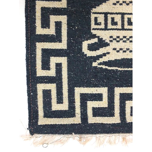 835 - Rectangular Greek design rug, 127cm x 67cm