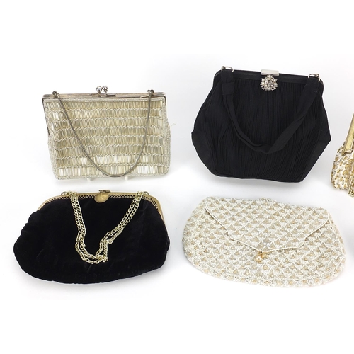 564 - Vintage clutch bags including three with sequins