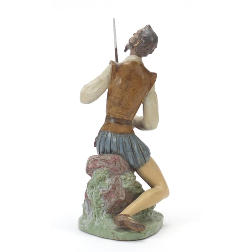 450 - Lladro gres figure of Don Quixote with sword, 23cm high