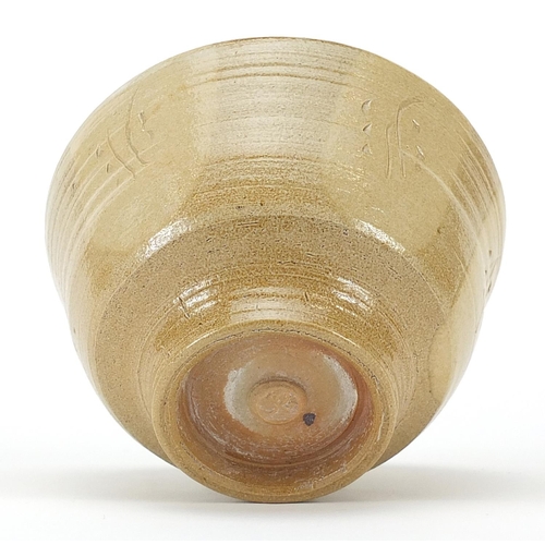 216 - Ray Finch studio pottery tea bowl, impressed personal mark to the base, 12cm in diameter