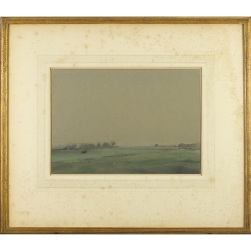 419 - Edward Julius Detmold - Landscape, watercolour, The Museum Galleries label verso, mounted and framed... 