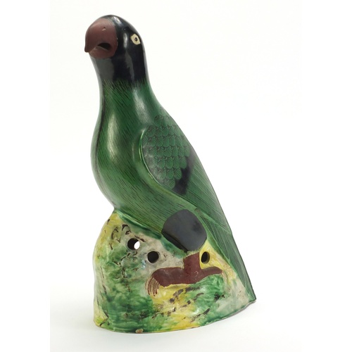 515 - Large Chinese hand painted porcelain bird hand painted in the famille verte palette, 38cm high