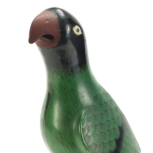 515 - Large Chinese hand painted porcelain bird hand painted in the famille verte palette, 38cm high