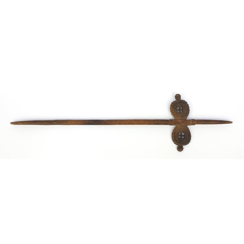 614 - Scandinavian carved wooden pole, 80cm long