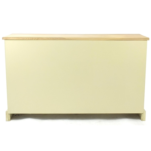 803A - Neptune, contemporary half painted light oak seven drawer chest, 91.5cm H x 152.5cm W x 47.5cm D