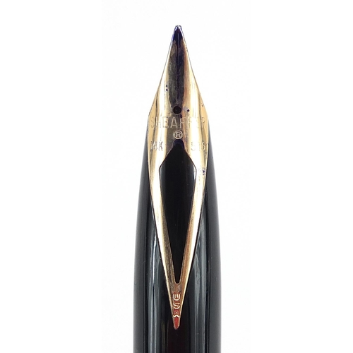 167A - Sheaffer sterling silver fountain pen and ball point pen with case, the fountain pen with 14k gold n... 