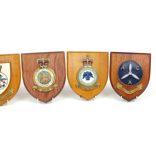 622 - Six military interest RAF wall plaques including Eastward and Middle East Command, each 17.5cm high