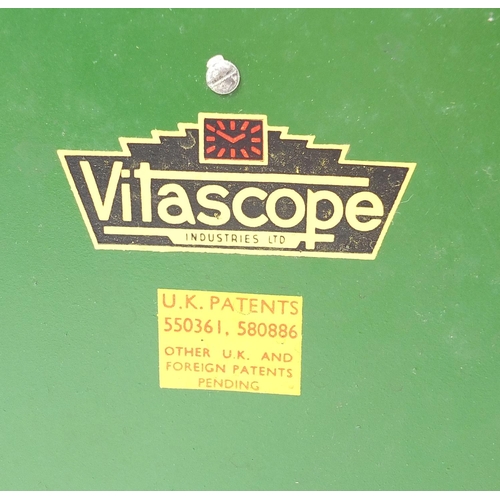 1 - Vitascope, Art Deco green Bakelite clock with diorama ship Automaton, numbered 00688 to the back, 32... 