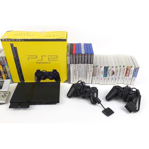 1183 - Games consoles and games comprising PlayStation 2 with games, two Nintendo DS hand held games consol... 