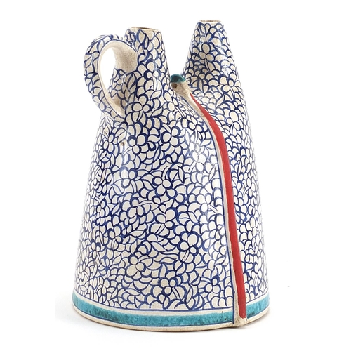 199 - Turkish Kutahya pottery water flask, 23cm high